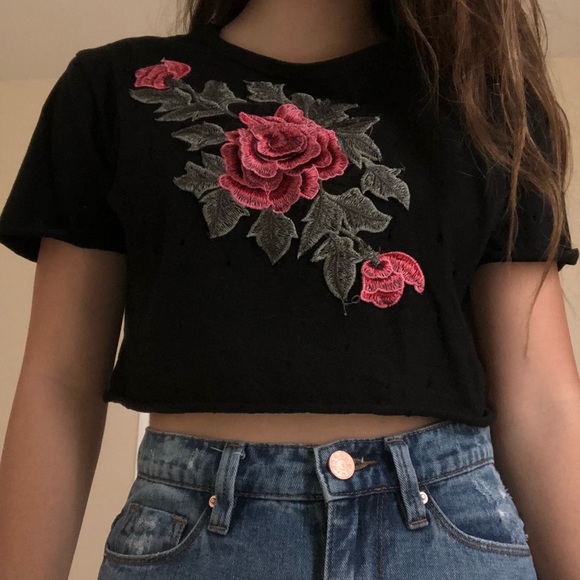 Tops - Flower crop short sleeve